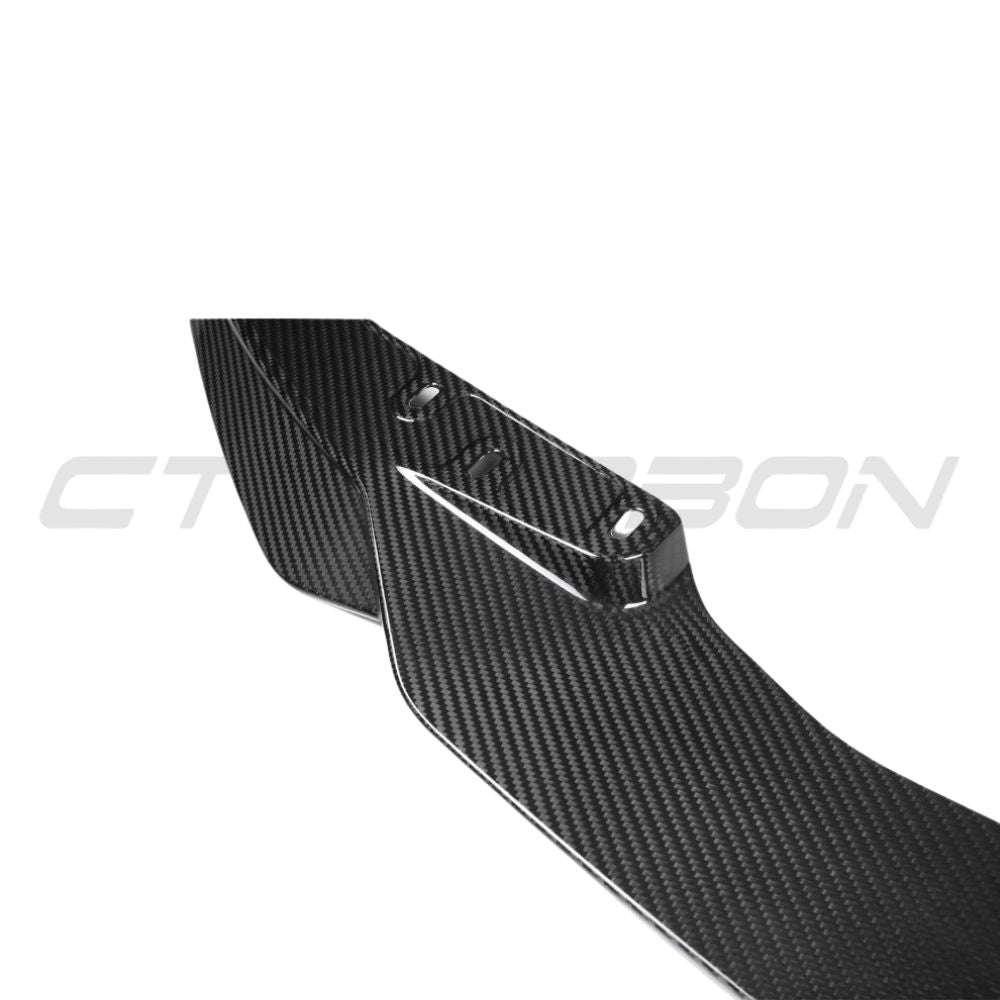 BMW 3 Series G20 G21 2022+ LCI Carbon Fibre Splitter by CT Carbon, showcasing the sleek front splitter on the vehicle.