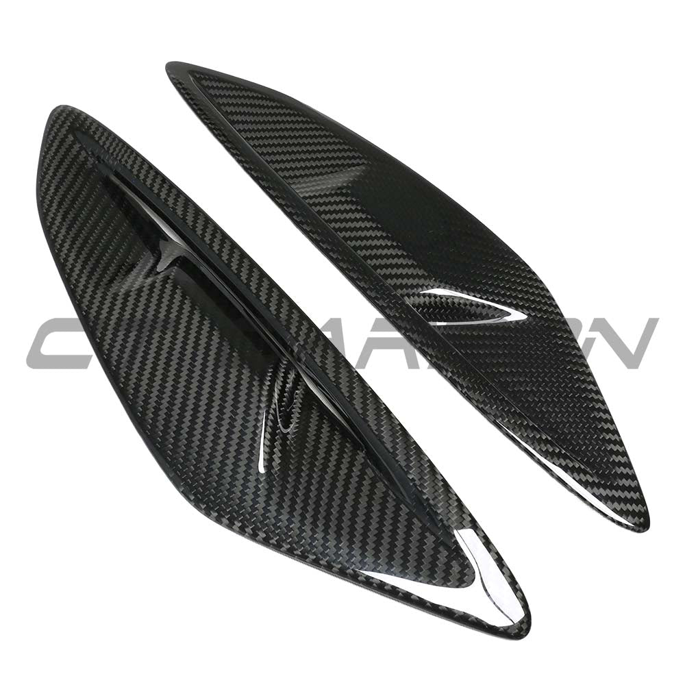 BMW G14 G15 G16 8 Series dry carbon fiber side fender trim by CT Carbon, showcasing sleek, textured carbon fiber accessory.