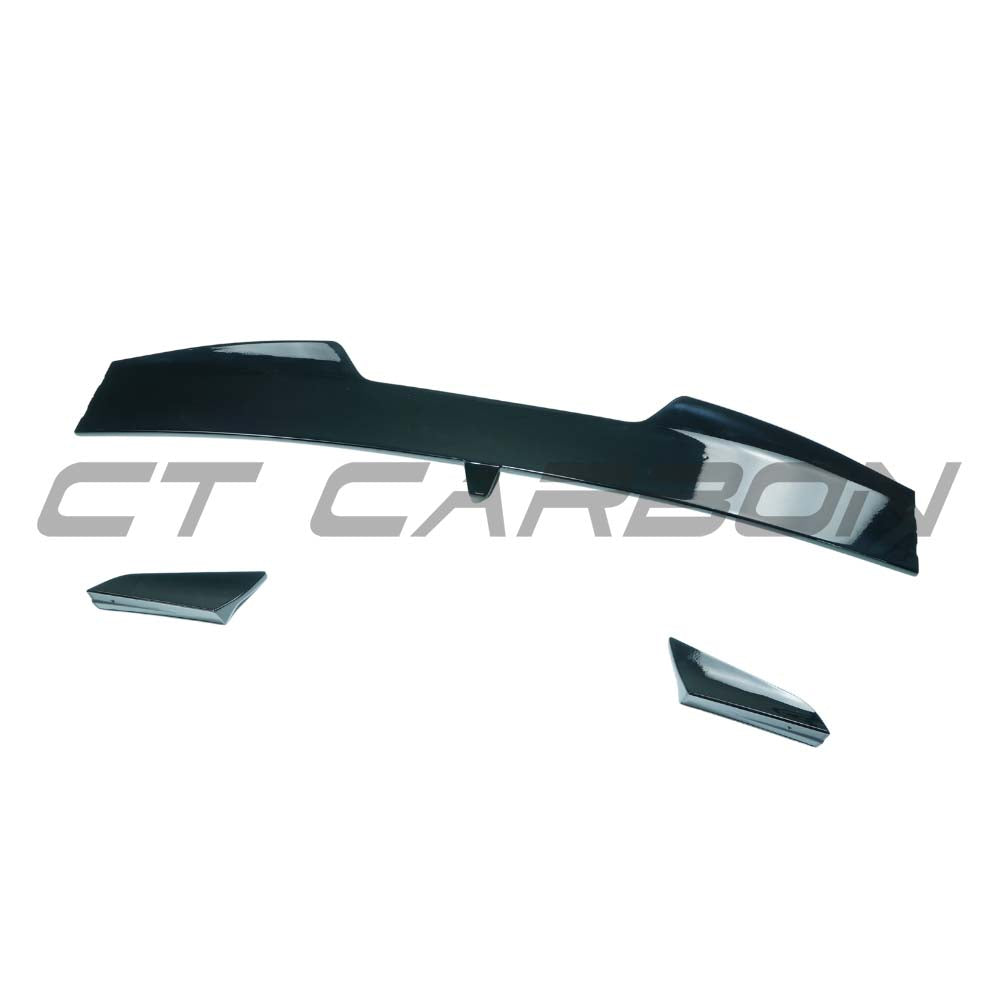 BMW X6 G06 2019+ CT Carbon gloss black roof spoiler mounted on the vehicle's rear roof edge.