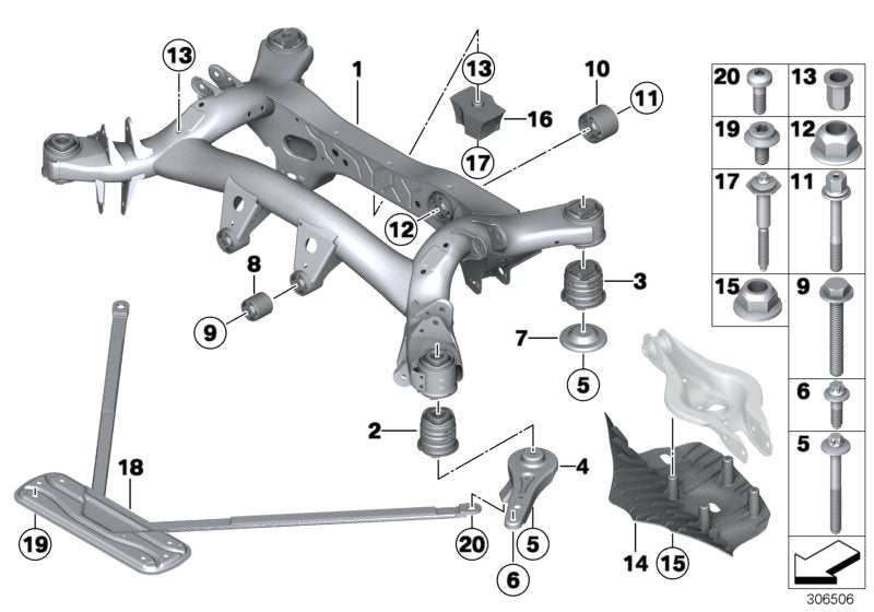 Genuine BMW Push Rod Kit - Left & Right (For Ultra Racing Rear Strut Brace) - Nineteen72 Performance
