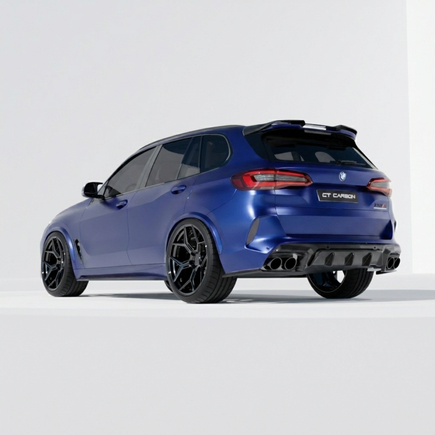 BMW F95 X5M 2019-2022 CT Design carbon fiber full kit, showcasing sleek, lightweight carbon fiber components for the SUV.