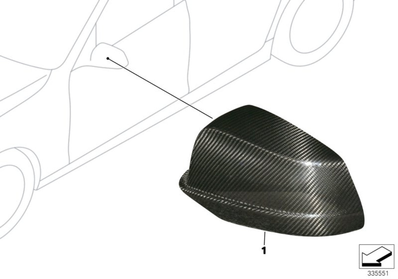 GENUINE M PERFORMANCE CARBON WING MIRROR CAP COVER LEFT N/S SIDE & RIGHT O/S - Nineteen72 Performance