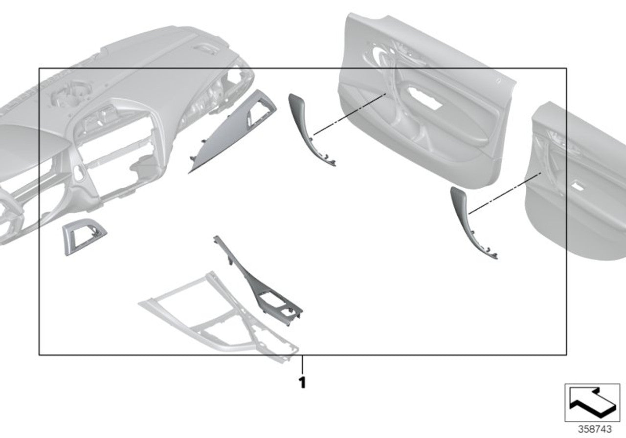 GENUINE BMW - GENUINE M PERFORMANCE INTERIOR TRIM FINISHERS CARBON ALCANTARA F20 - Nineteen72 Performance