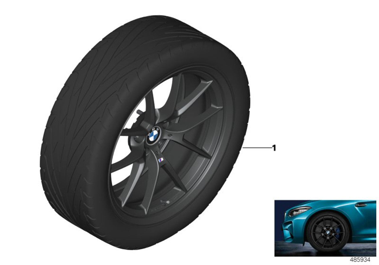 GENUINE BMW - 763M M3 M4 F80 Wheel & Tyre Set Matt Black M Performance - Nineteen72 Performance