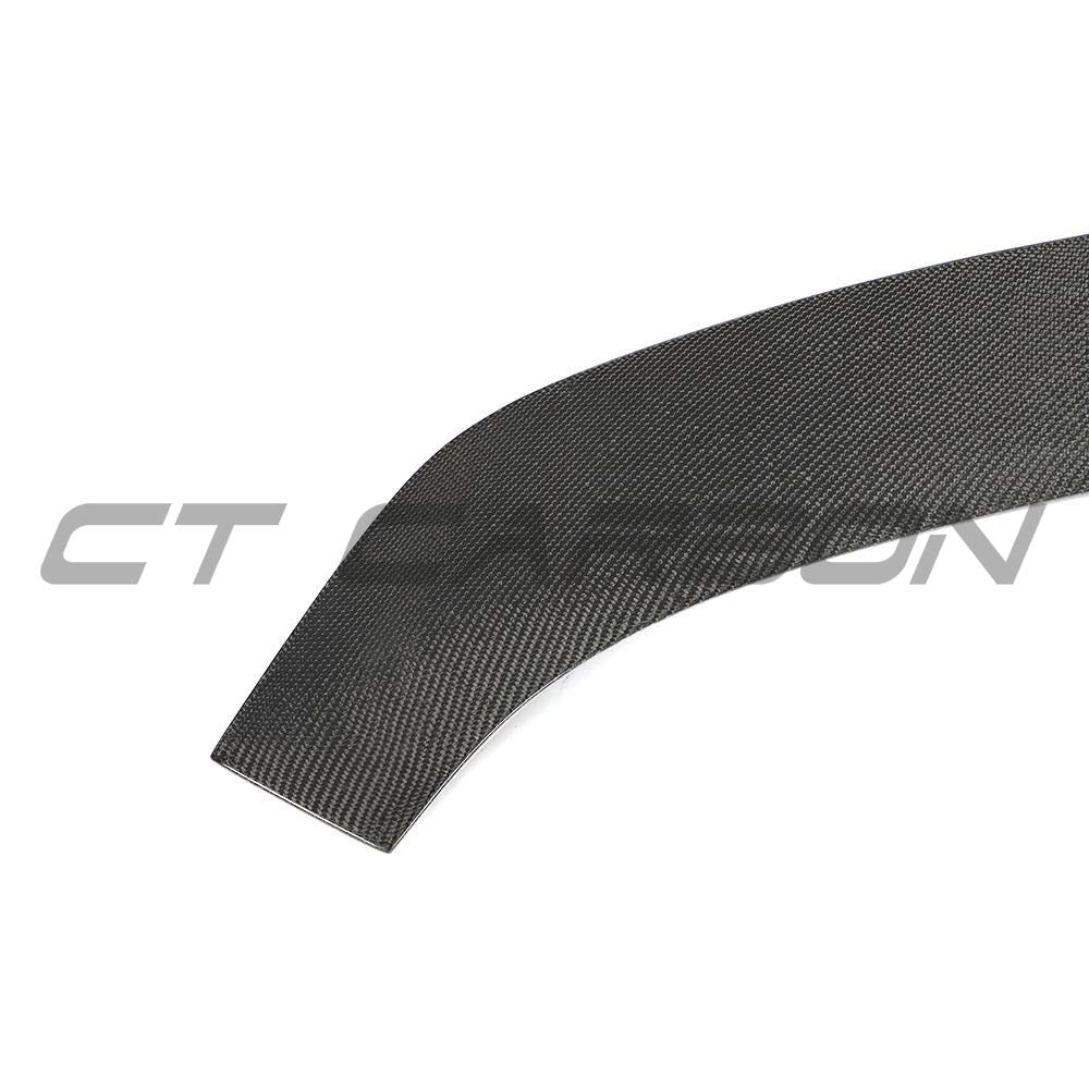 BMW M2 F87 N55 carbon fibre splitter by CT Carbon, V5 model, installed on front bumper for sporty aerodynamic enhancement.
