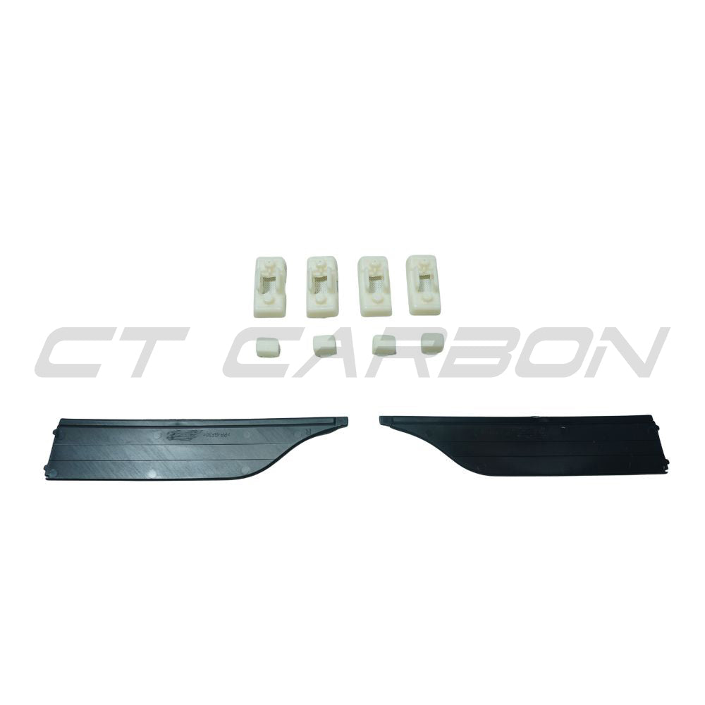 Gloss black side skirts for Volkswagen Golf GTI/GTD MK7/7.5 2014-2020 by CT Carbon, showing the sleek, aerodynamic design.