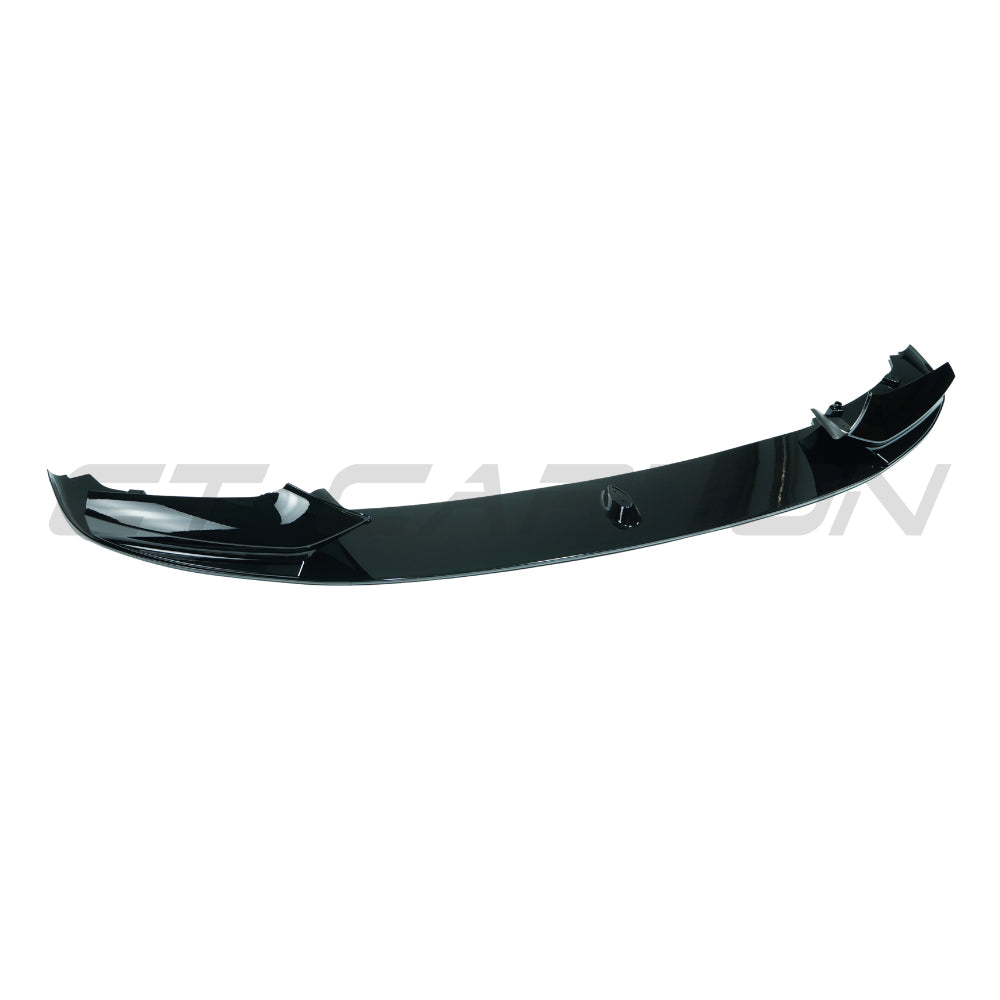 BMW 5 Series F10/F11 2011-2017 CT Carbon gloss black splitter installed on front bumper for improved aerodynamics and style