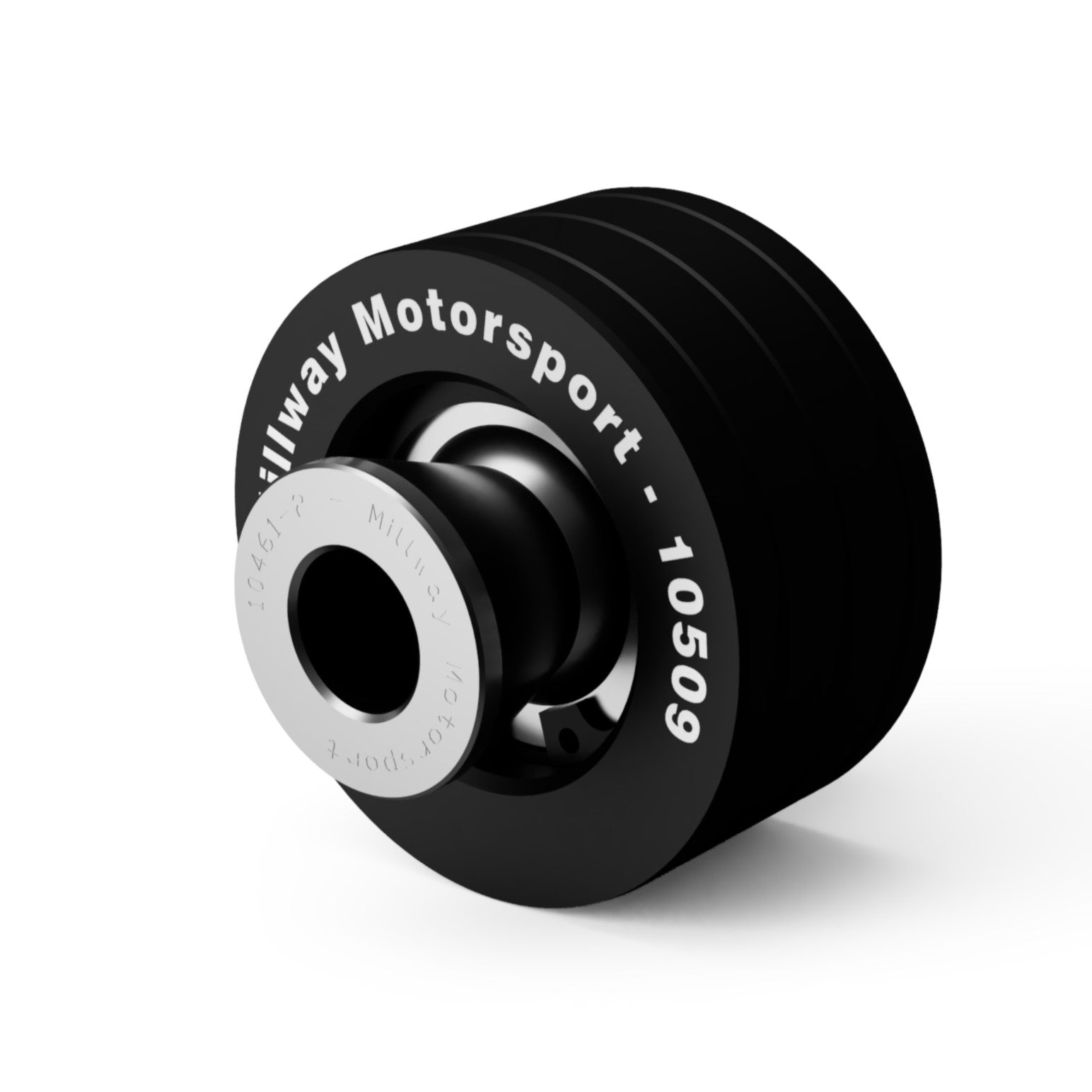 Millway Motorsport control arm inner bushing for BMW F8X and G8X M2 M3 M4 models, showing close-up of the black rubber bushing.