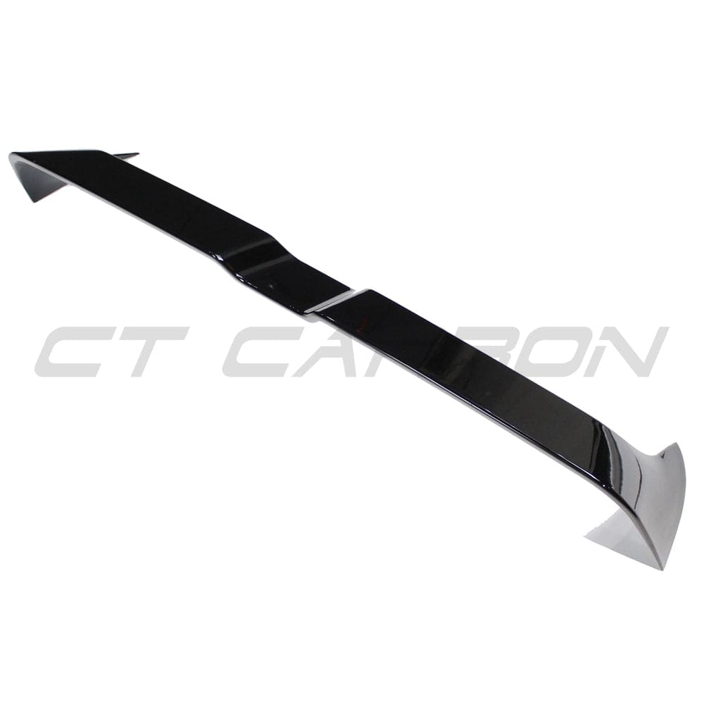 Gloss black spoiler for Audi A3/S3 8V Sportback 5-door by CT Carbon, shown installed on the vehicle with a sleek finish.