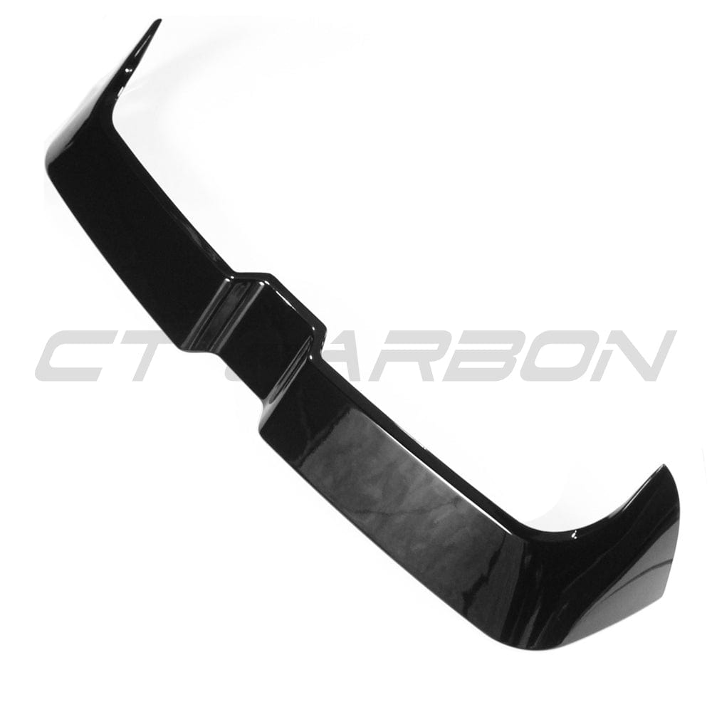 Gloss black spoiler for Audi A3/S3 8V Sportback 5-door, by CT Carbon, shown installed on the vehicle with sleek finish.
