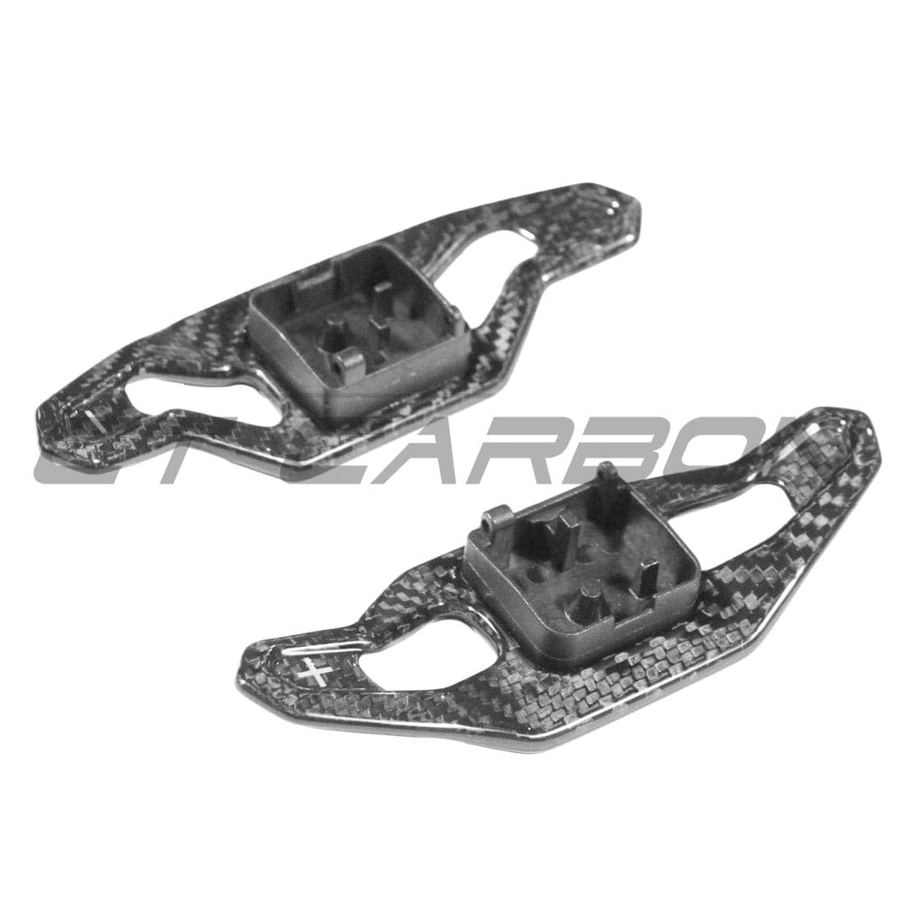 Carbon fiber shift paddles for Audi A3, S3, RS3 8V models, accessory by CT Carbon with a sleek, lightweight design.