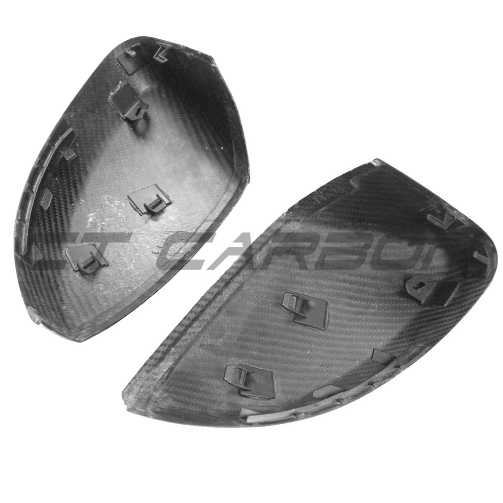 Audi A3/S3/RS3 8V carbon fiber mirror covers by CT Carbon, lightweight pre-preg design, without lane assist feature.
