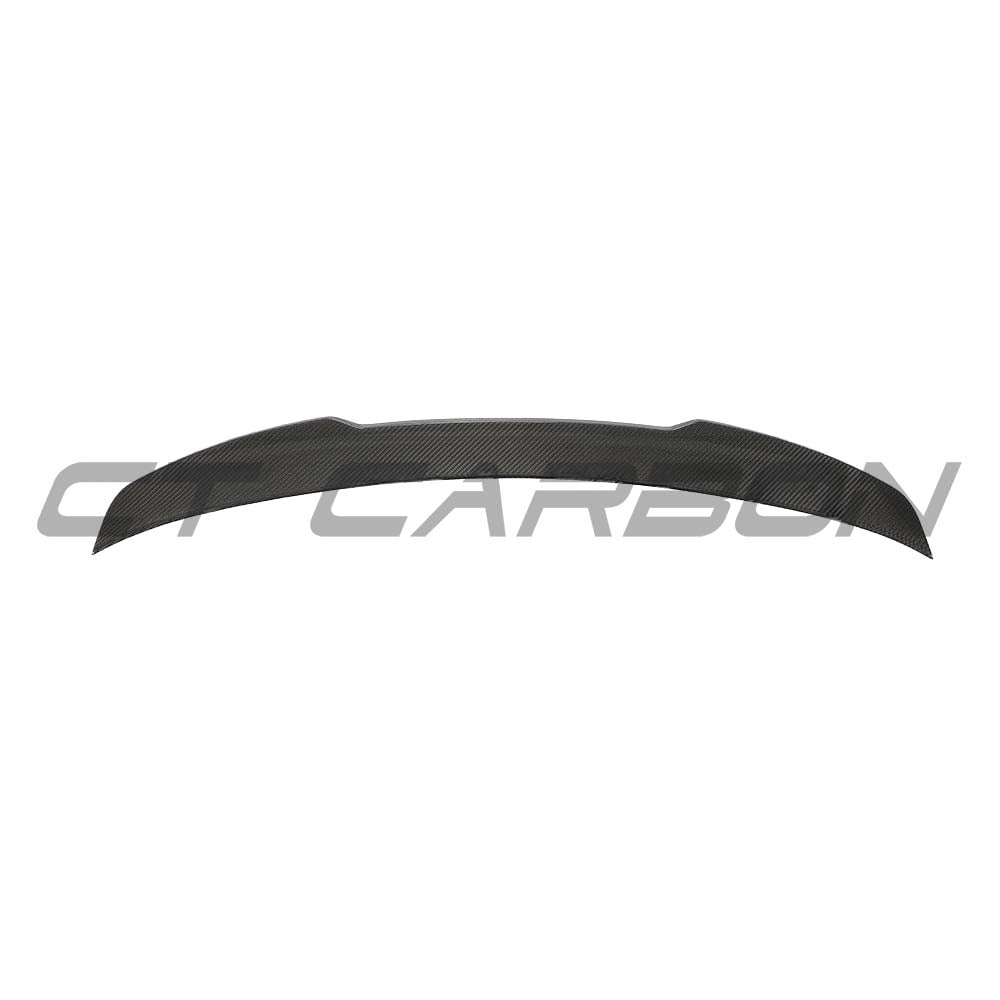 Carbon fibre spoiler for Audi A3/S3/RS3 8Y saloon by CT Design, shown on a sleek 2022+ model with close-up detailing.