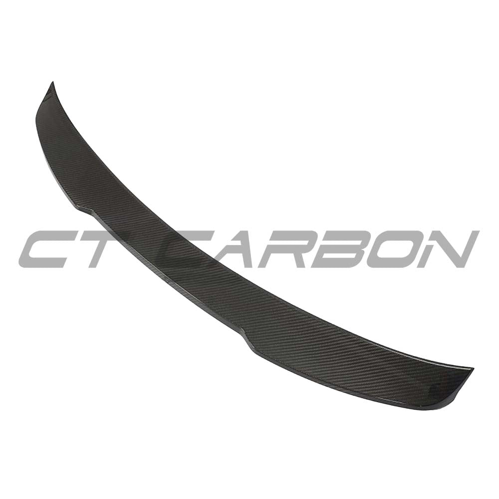 Carbon fibre spoiler for AUDI A3/S3/RS3 8Y saloon by CT Design, shown installed on the rear of the vehicle.