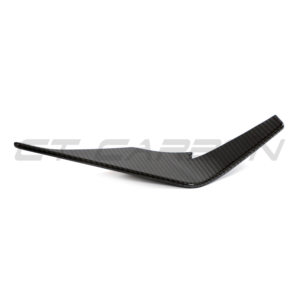 CT Carbon Audi R8 V10 Gen 2.5 carbon fibre front canards spoiler, lightweight aerodynamic car accessory, close-up view