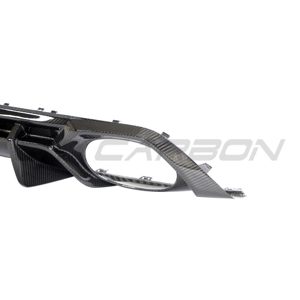 Audi RS3 8Y 2022-2024 carbon fiber rear diffuser by CT Carbon, showcasing sleek V2 design with detailed carbon fiber finish.