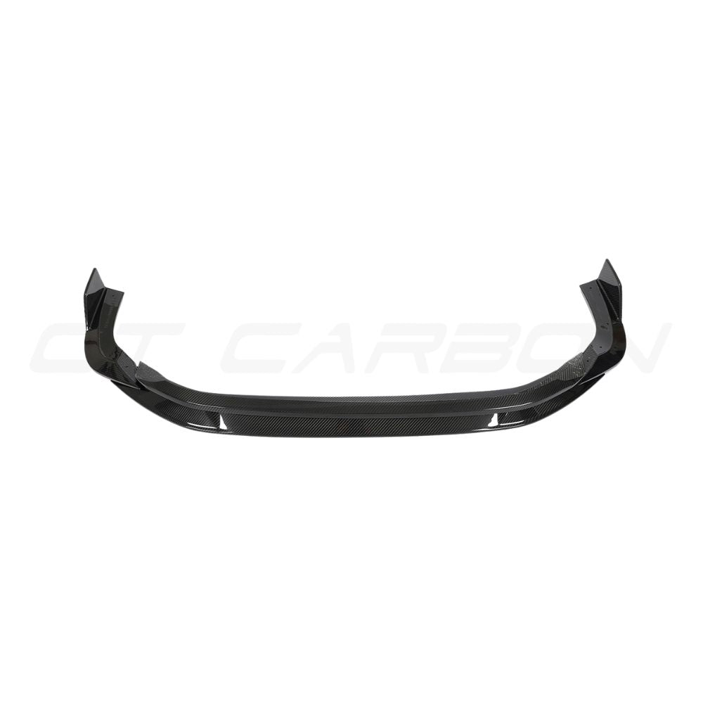 Carbon fibre splitter for AUDI RS3 8Y 2022-2024 by CT Carbon, showcasing sleek, lightweight aerodynamic design.