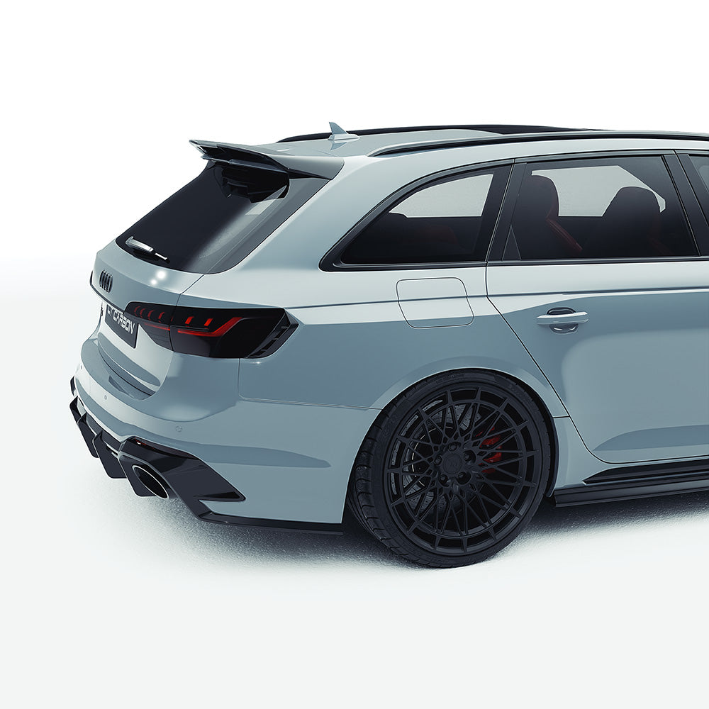 Audi RS4 B9.5 carbon fibre kit by CT Carbon, featuring sleek carbon fibre components for the Audi RS4 B9.5 model.