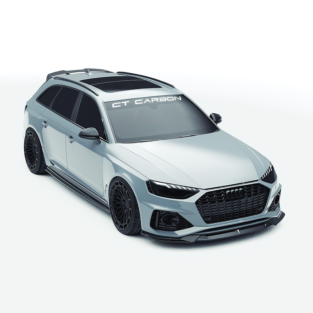 Audi RS4 B9.5 carbon fibre kit by CT Carbon, featuring sleek carbon fibre accents and aerodynamic design elements.