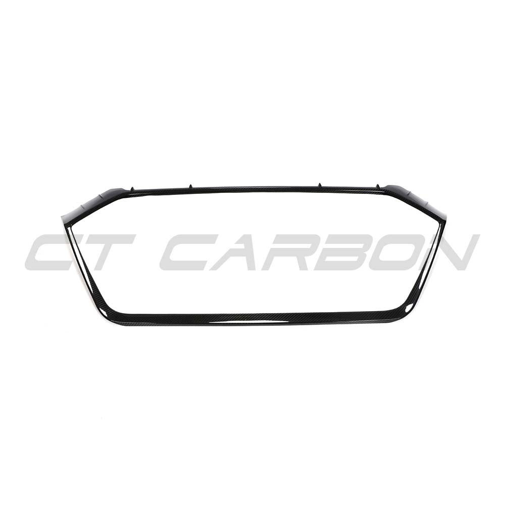 Audi RS6 C8 2019+ full carbon fibre kit by CT Carbon, featuring carbon fibre grille surround on a sleek vehicle front.