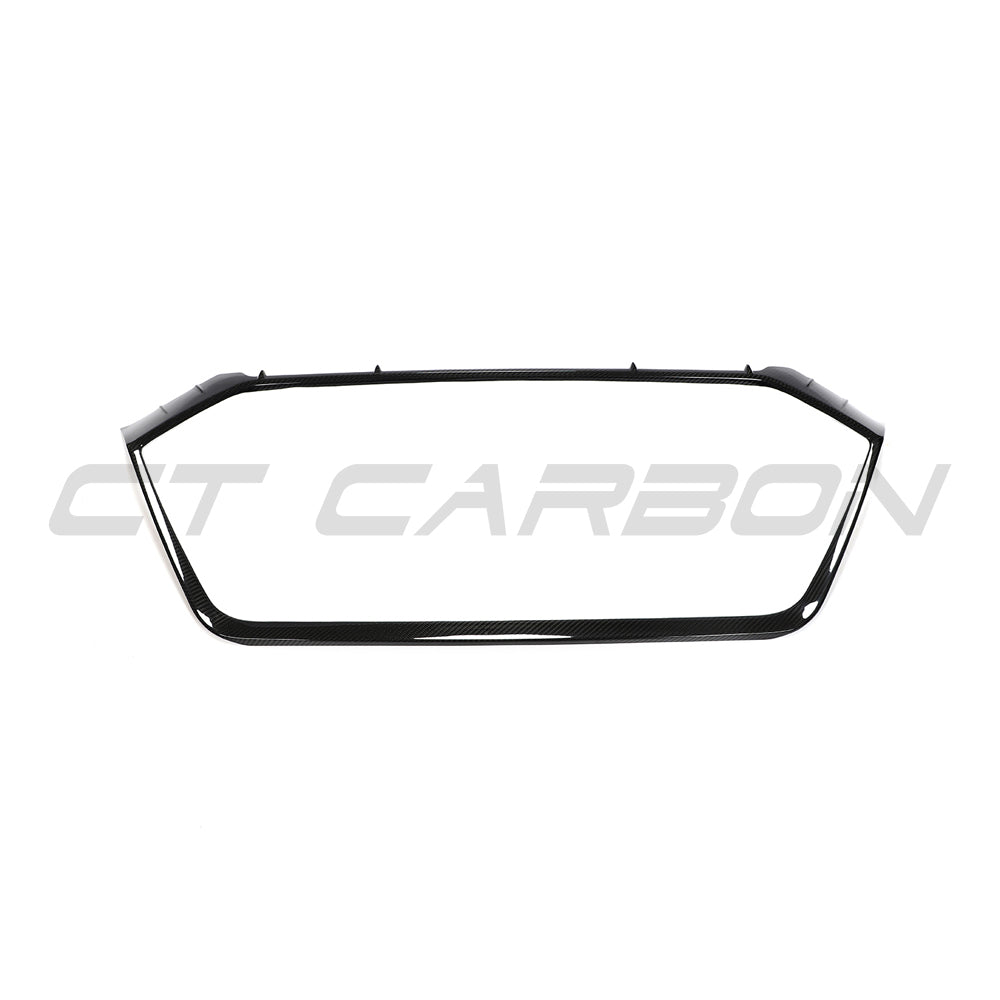 Audi RS6 C8 2019+ full carbon fibre kit by CT Carbon, featuring a car grille surround with a sleek, high-quality carbon fiber finish.