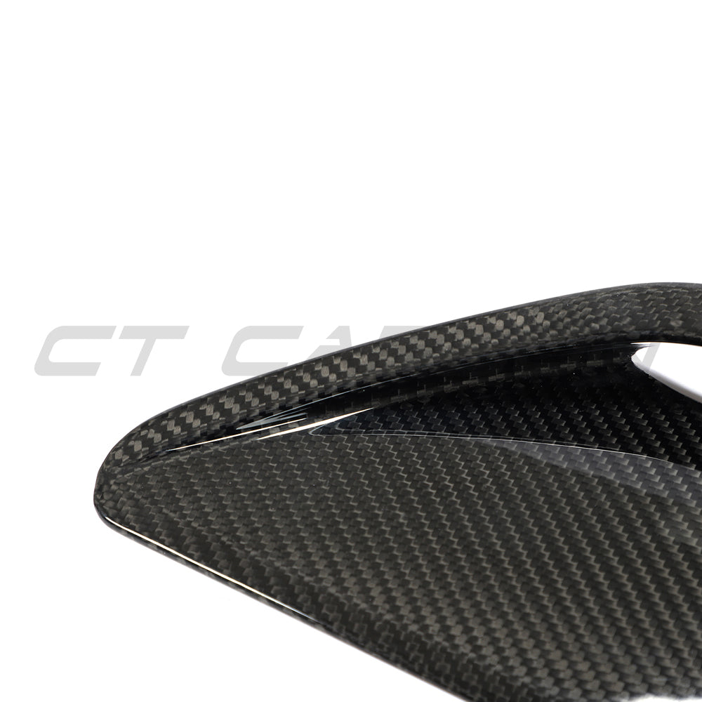 Carbon fibre front bumper vent trim for AUDI RS6/RS7 C8 Avant 2019+ by CT Carbon, showcasing sleek exterior accessories.