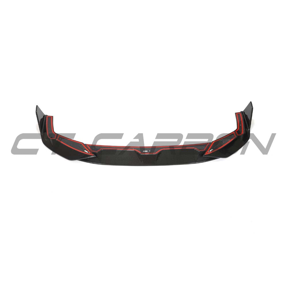 Audi RS6 C8 full carbon fiber kit by CT Design, showing the sleek carbon fiber splitter and exterior components on the car.