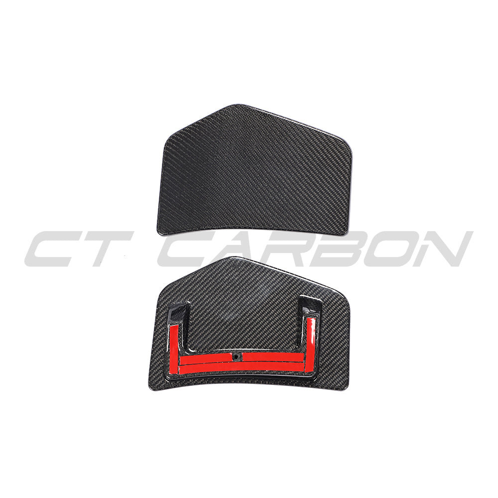 Carbon fiber rear bumper add-on for Audi TTRS Quattro MK3 2015-2018, by CT Carbon, shown on the car's rear.