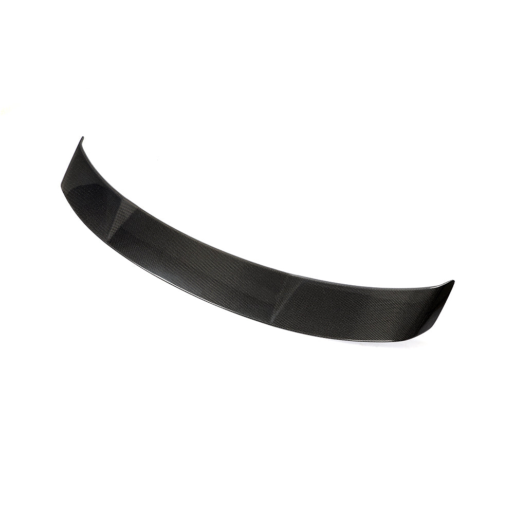 Audi TT/TTS Quattro MK3 carbon fiber spoiler by CT Carbon, showcasing sleek, aerodynamic design on a sporty coupe.