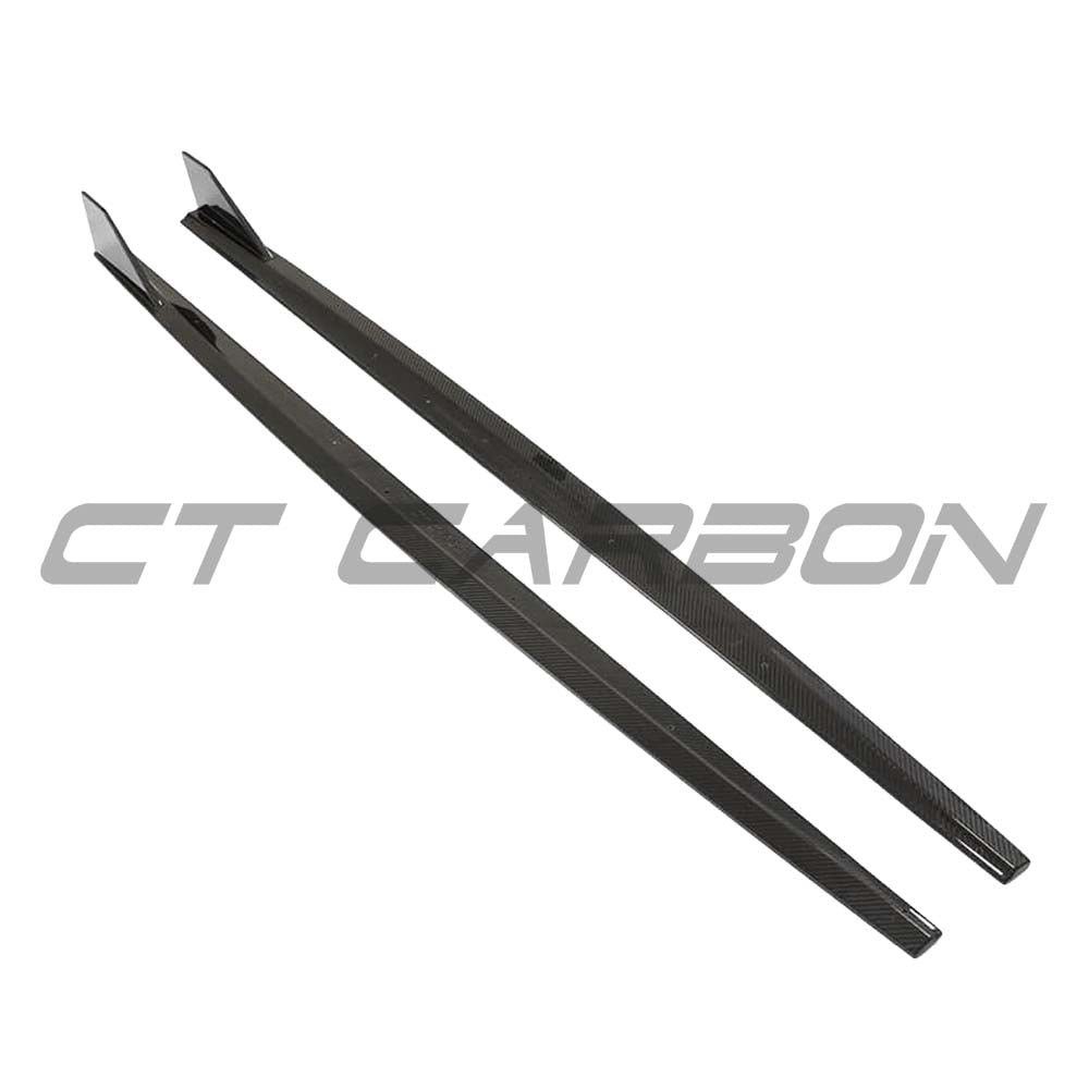 BMW 1 Series F40 2019-2024 CT Design full carbon fibre kit side skirts on a sleek BMW F40 model.