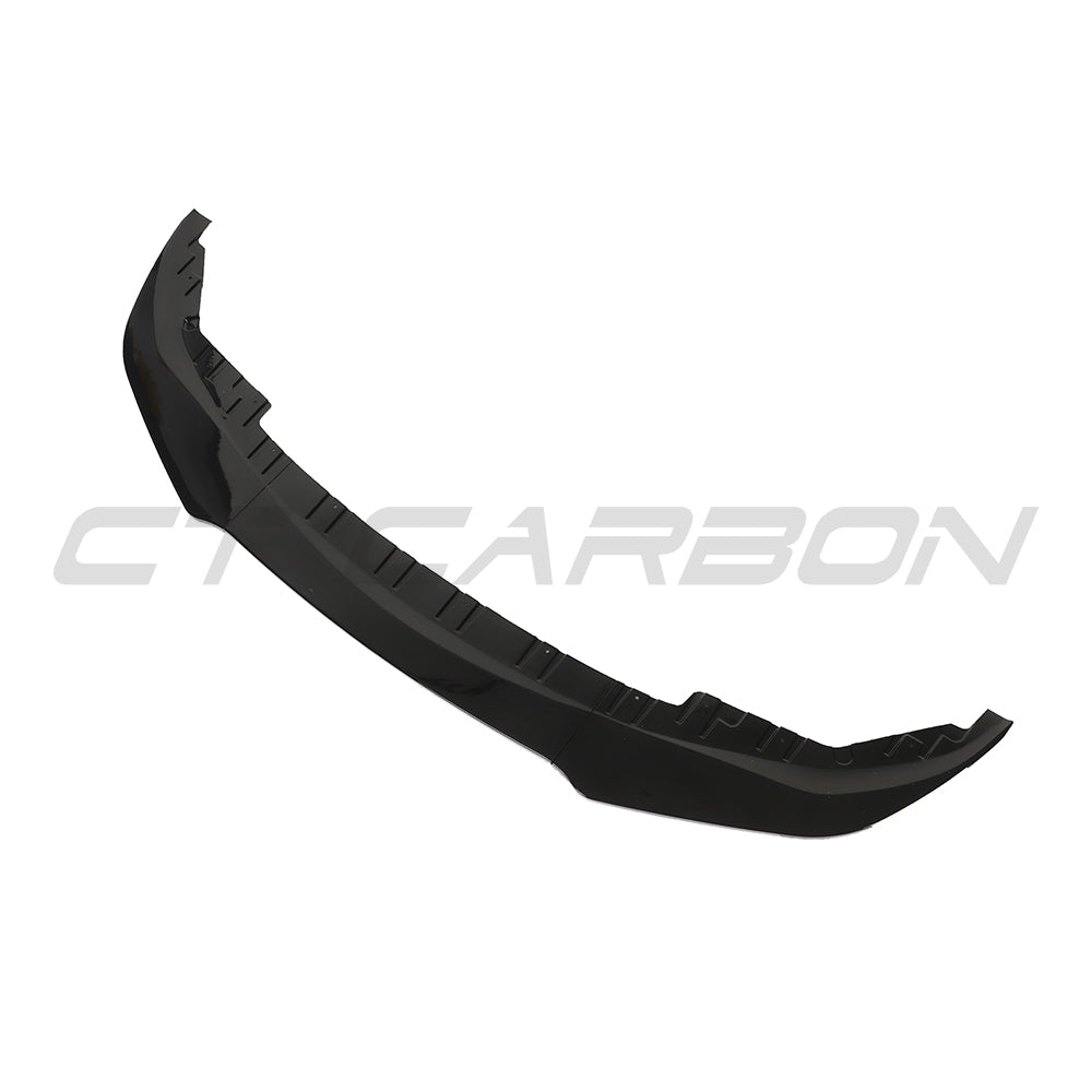 BMW 4 Series G26 and i4 gloss black splitter by CT Carbon, showcasing a sleek automotive splitter attached to a BMW vehicle.