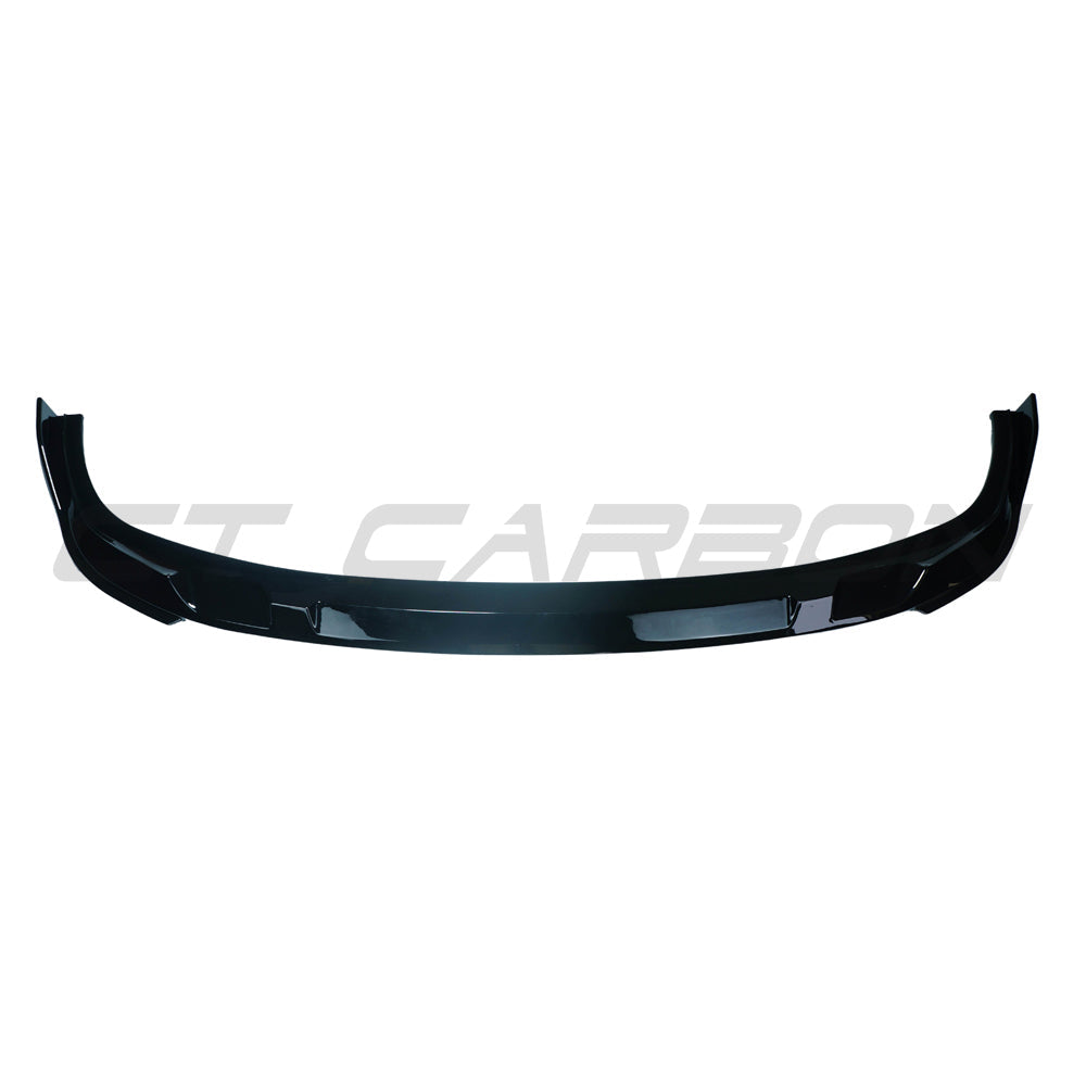 BMW 3 Series G20 G21 CT Carbon Gloss Black LCI splitter, V2, showcasing sleek aerodynamic design and high-quality carbon finish.