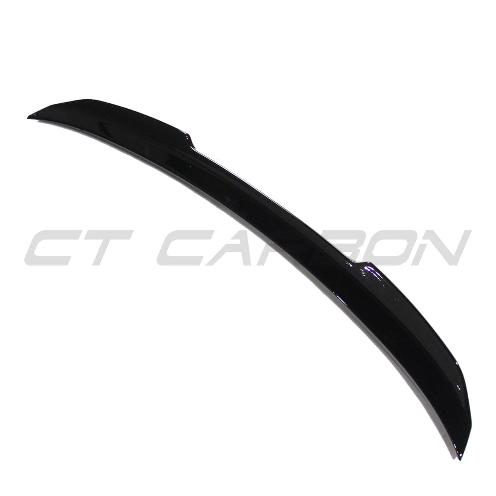BMW 4 Series F32 gloss black V6 spoiler by CT Carbon, aerodynamic rear spoiler with sleek finish on a coupe.