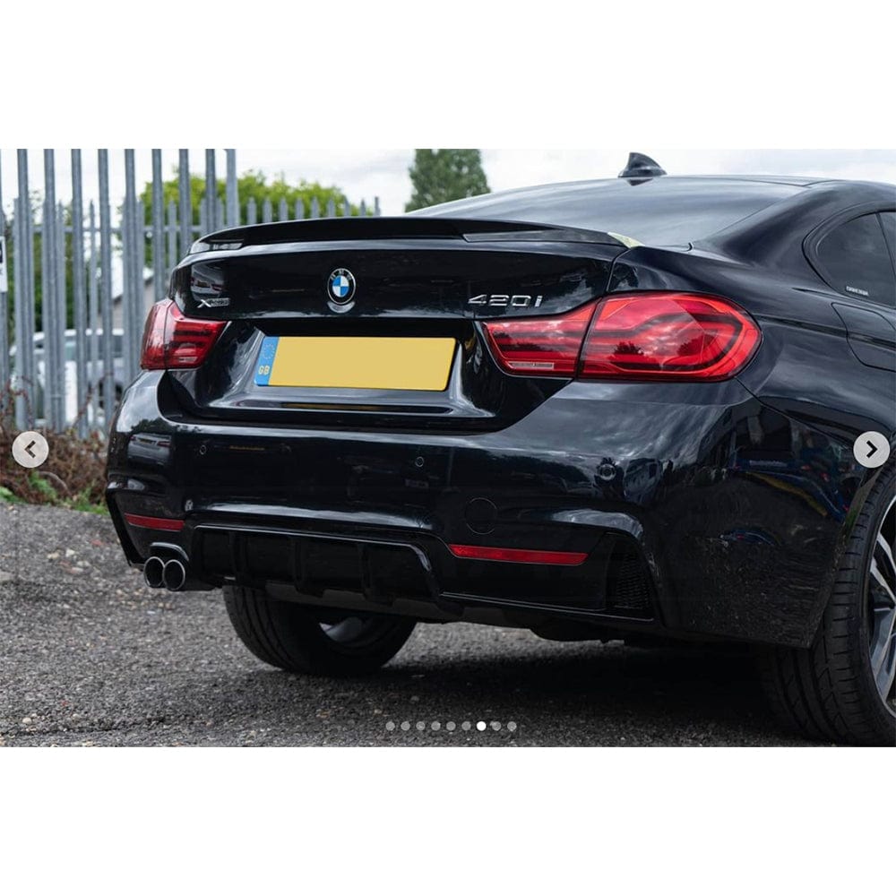 BMW 4 Series F36 2013-2020 GLOSS BLACK full kit with twin exhaust system by CT Carbon, featuring MP style design.