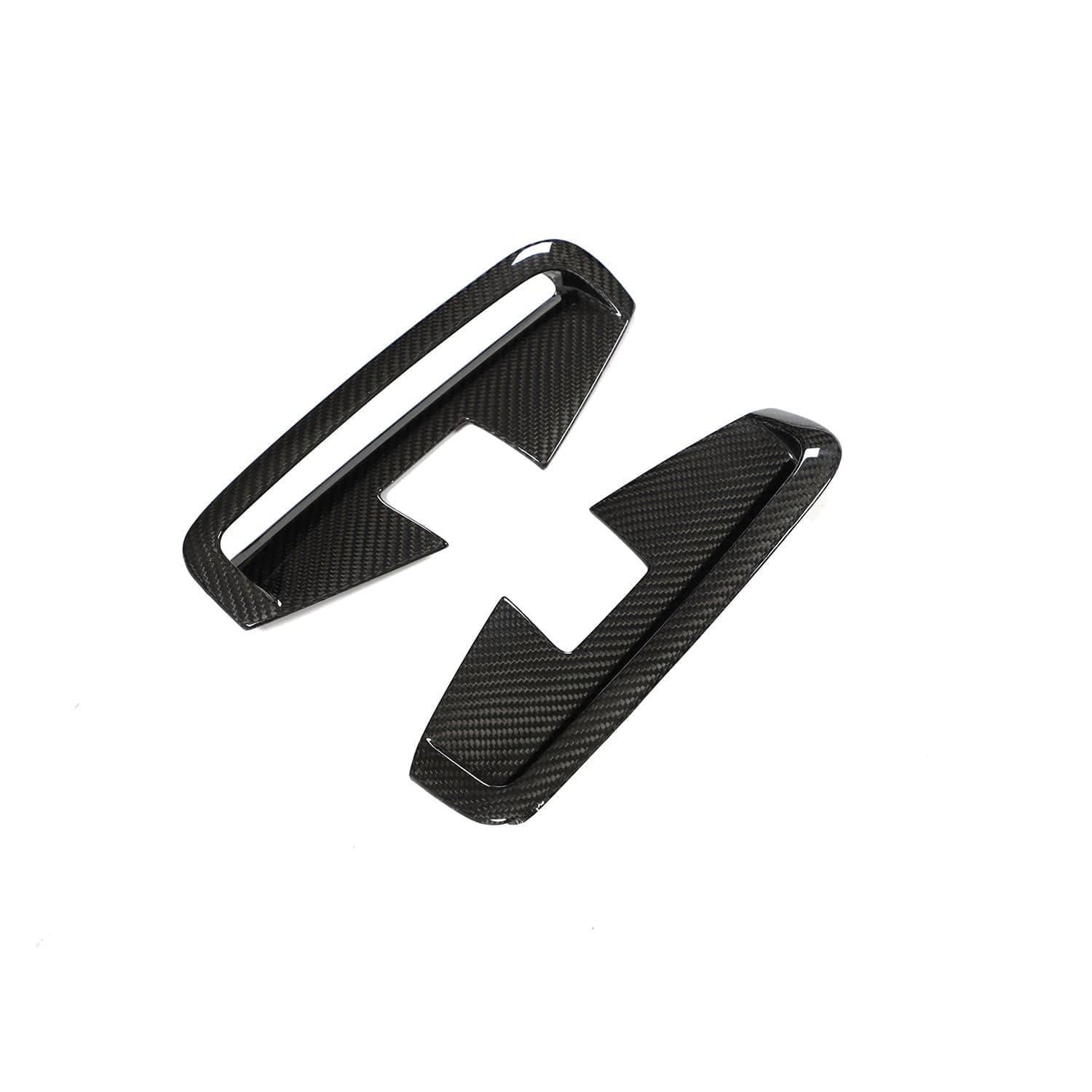 Set of four BMW 4 Series G22 G23 2020+ carbon fibre vent accessories by CT Carbon, featuring sleek black finishes.
