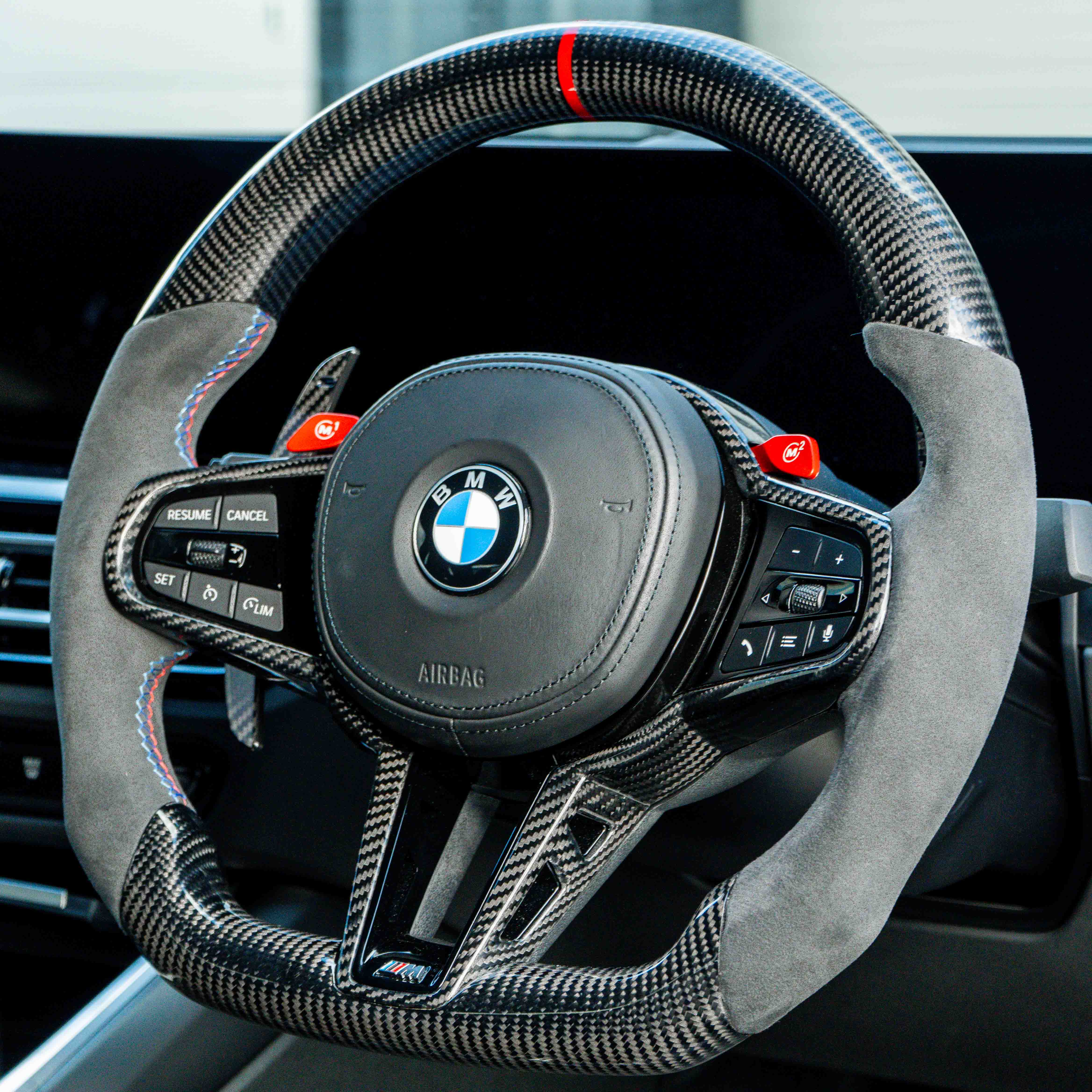BMW carbon fiber magnetic shifter paddles by CT Carbon, sleek and lightweight automotive accessories for enhanced driving style.