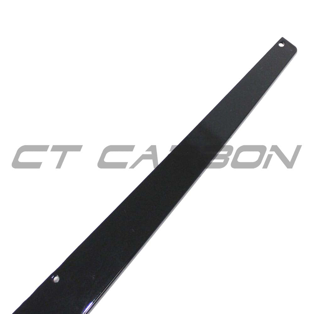 BMW F20 F21 1 Series LCI gloss black full kit by CT Carbon, including front and rear bumper accents and side mirror covers.