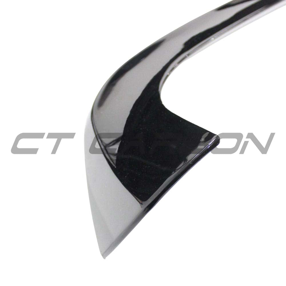 BMW F20 F21 1 Series LCI gloss black full kit by CT Carbon, including front and rear bumper trims and side accents.