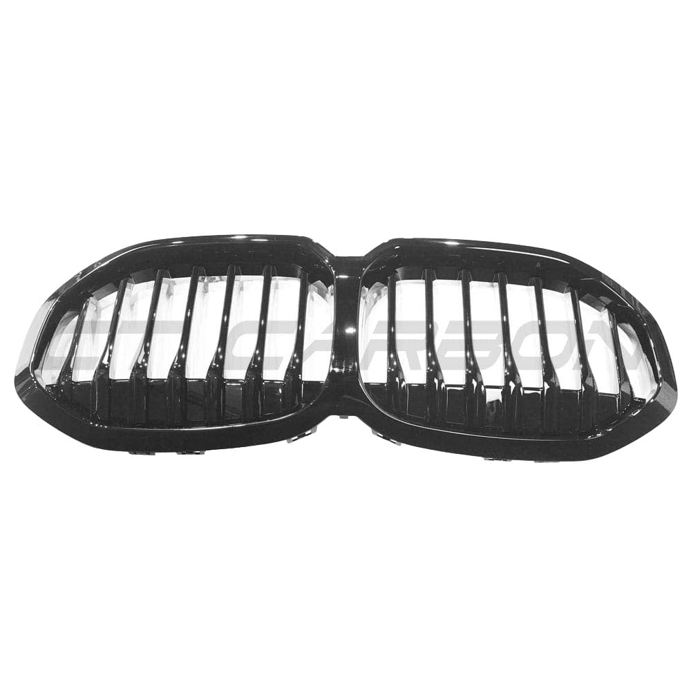 BMW F40 1 Series gloss black single slat grille by CT Carbon, showcasing the sleek, high-quality automotive grille design.