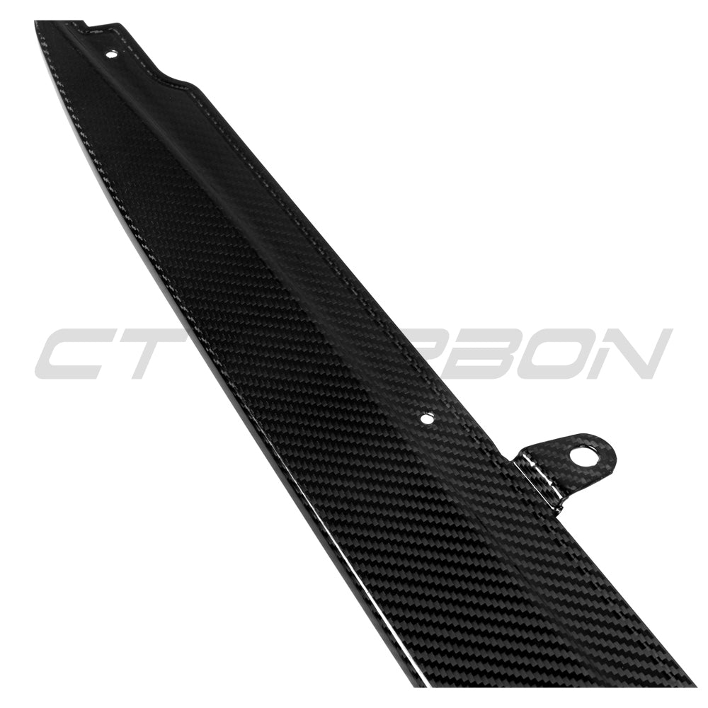 BMW F90 M5 and G30 G31 5 Series side skirts by CT Carbon, made from pre-preg carbon fiber, designed for 2016-2024 models.