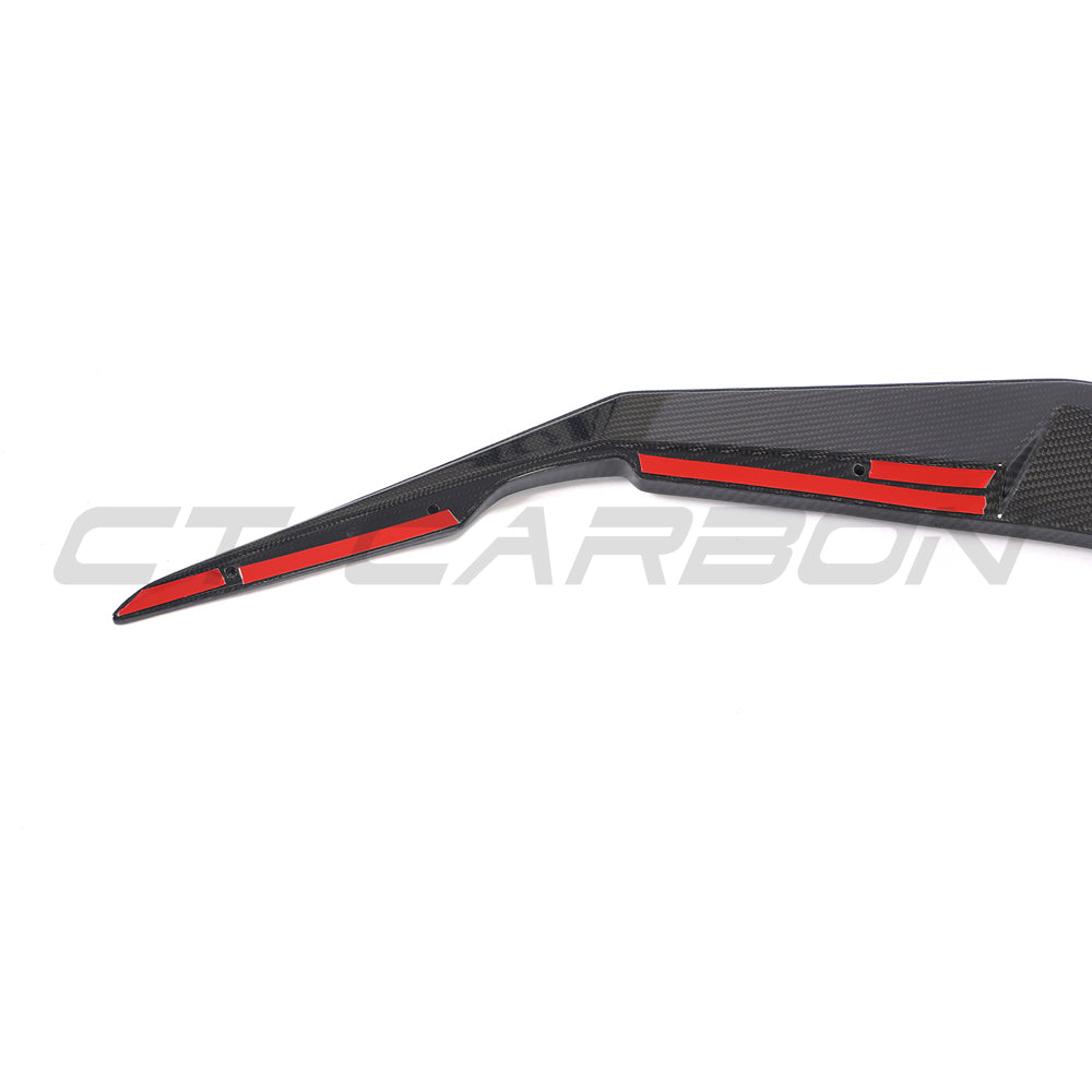 BMW F90 M5 carbon fibre splitter by CT Carbon, featuring sleek design and aerodynamic enhancements for M5 and M5C LCI models.