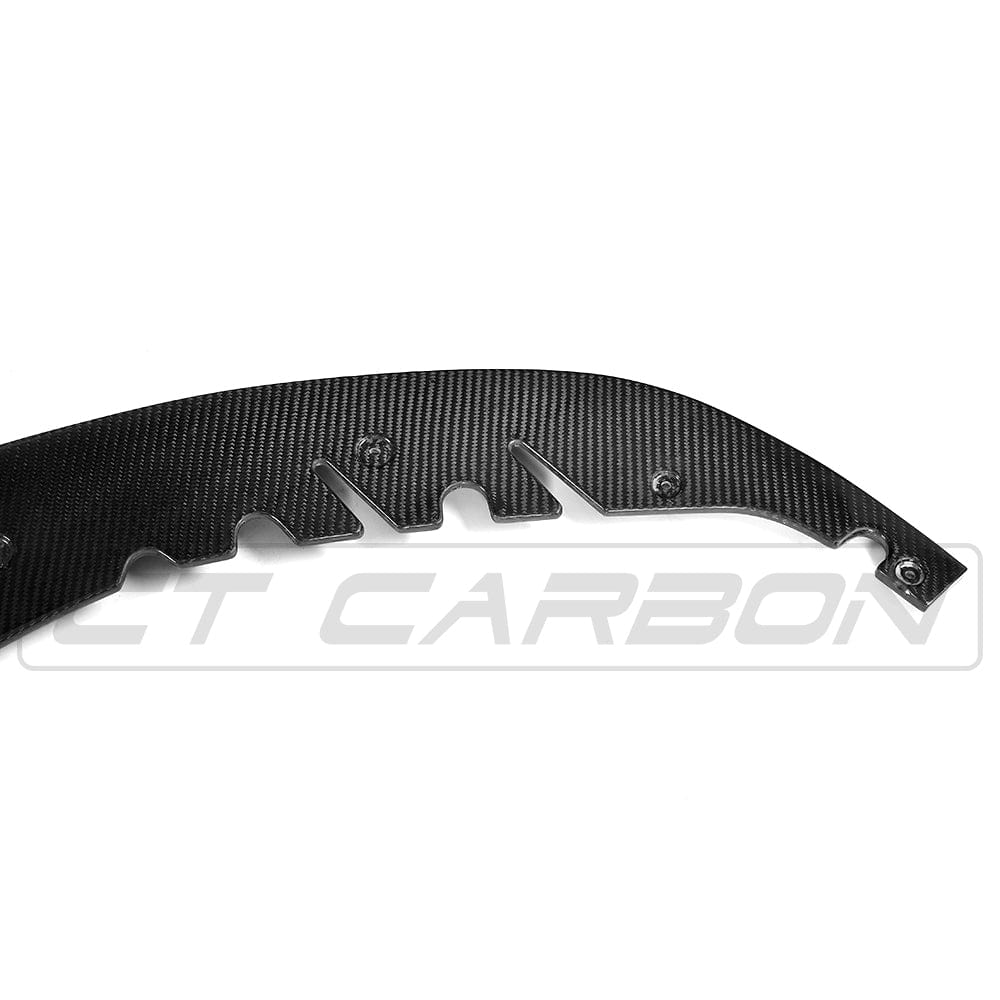 BMW G30 G31 5 Series 2016-2020 CT Carbon carbon fiber splitter with MP style, shown on vehicle front bumper