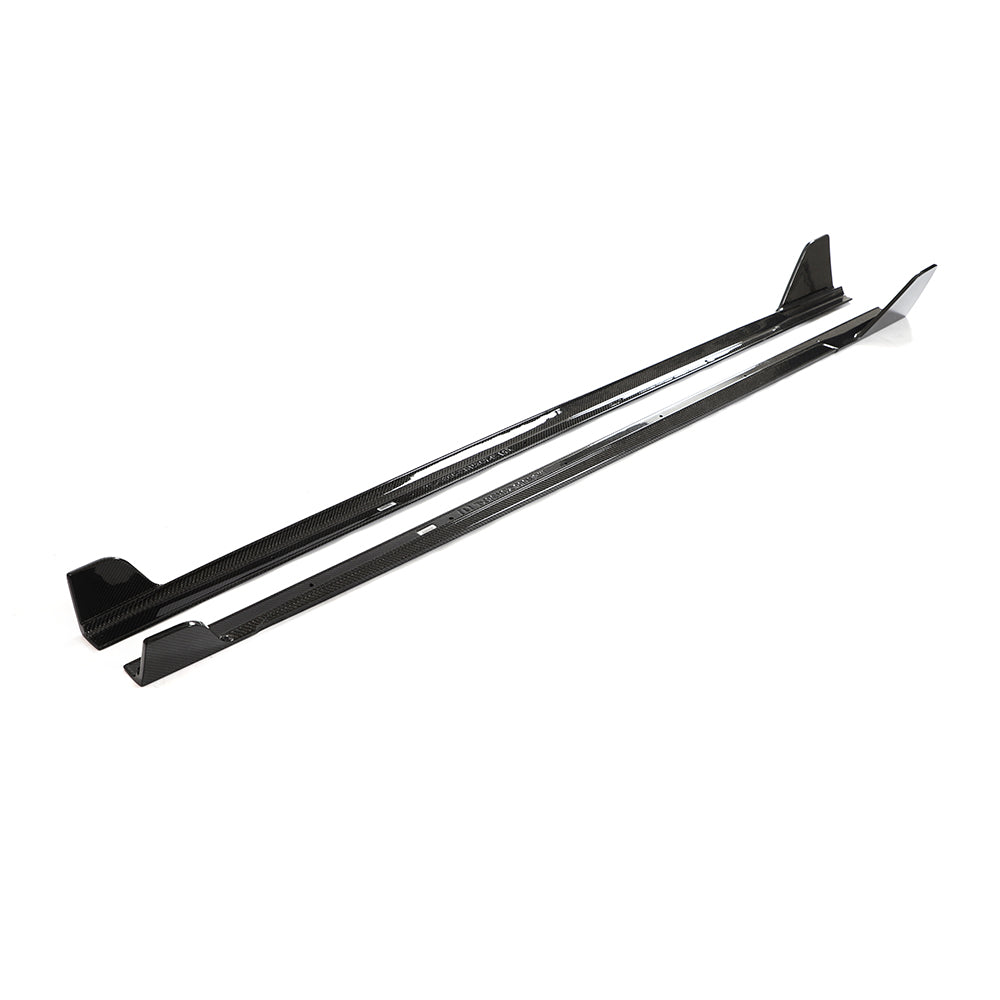 BMW G42 2 Series 2022+ full carbon fiber kit by CT Carbon, including side skirts, shown on a sleek car.