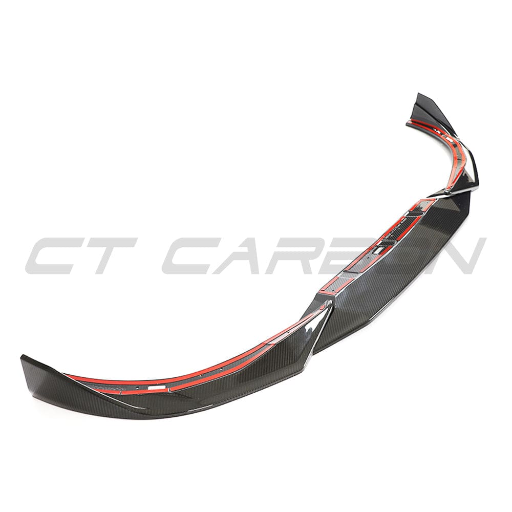 BMW G42 2 Series 2022+ full carbon fibre kit by CT Carbon, featuring a stylish carbon fibre splitter on the car.