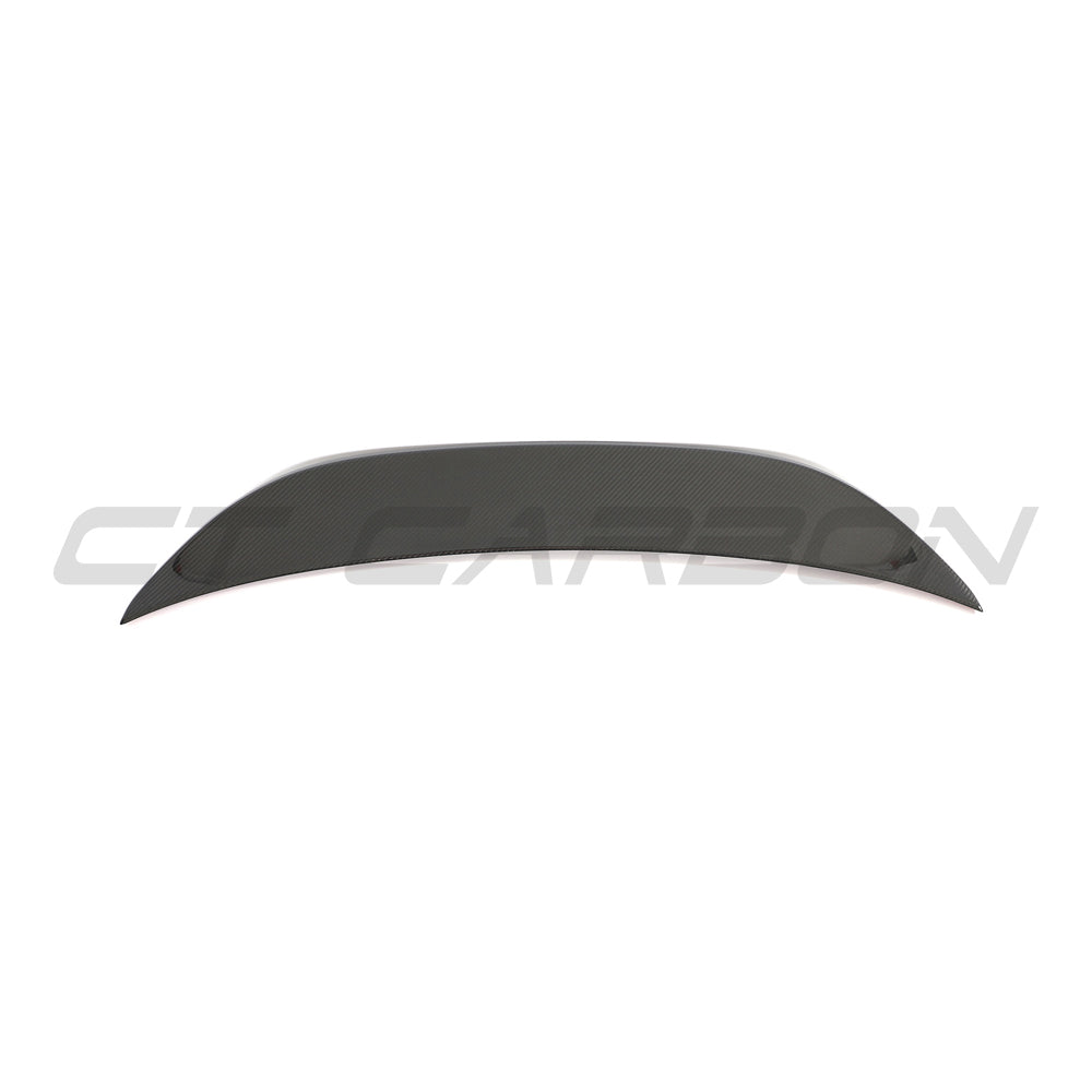 BMW G80 M3 and G20 3 Series carbon fibre spoiler by CT Carbon, showcasing sleek aerodynamic design and lightweight construction.