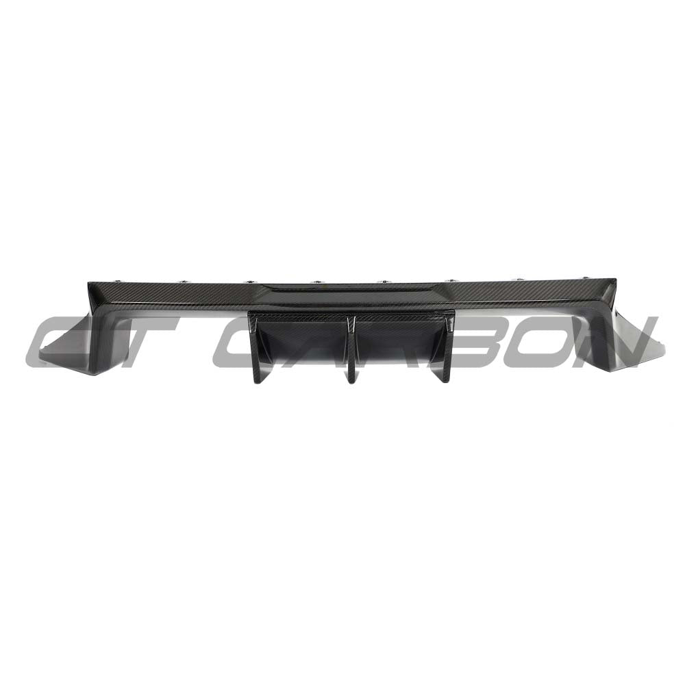 BMW G87 M2 CT Design full carbon fibre kit with diffuser, showcasing sleek black carbon fiber surface and aerodynamic design.