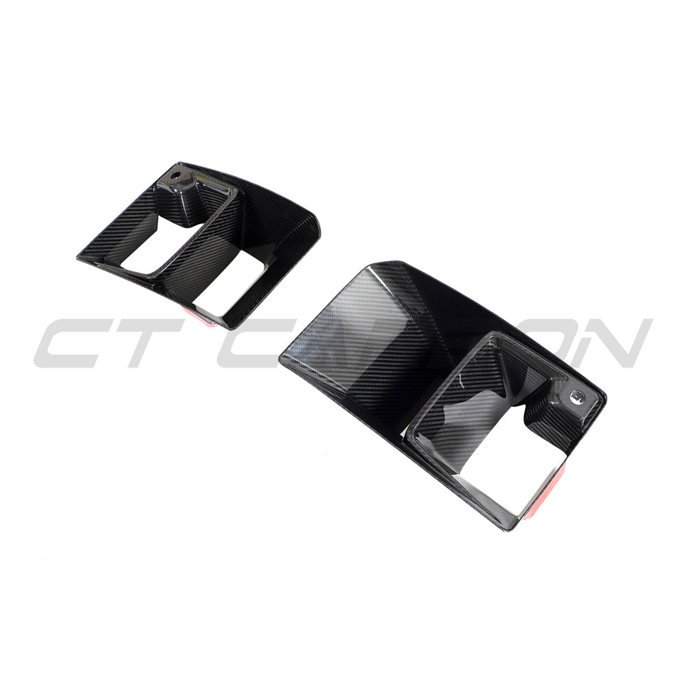 BMW G87 M2 carbon fiber ducts by CT Design, showcasing sleek, lightweight automotive accessories with detailed carbon fiber finish.