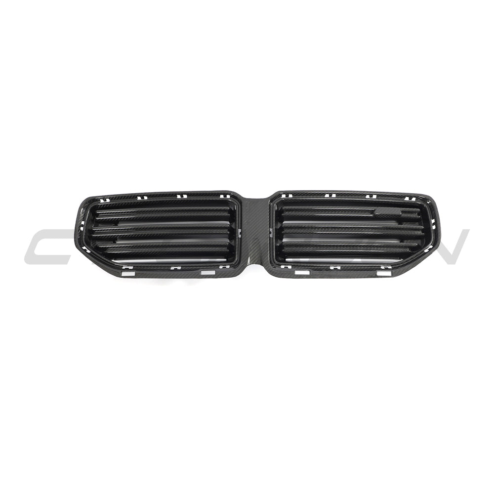 BMW G87 M2 carbon fibre front grille by CT Design, showcasing sleek, lightweight carbon fibre with detailed grille openings.