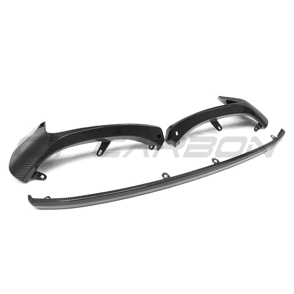 BMW G87 M2 Carbon Fibre Splitter V3 by CT Carbon, featuring sleek carbon fiber design and aerodynamic styling.