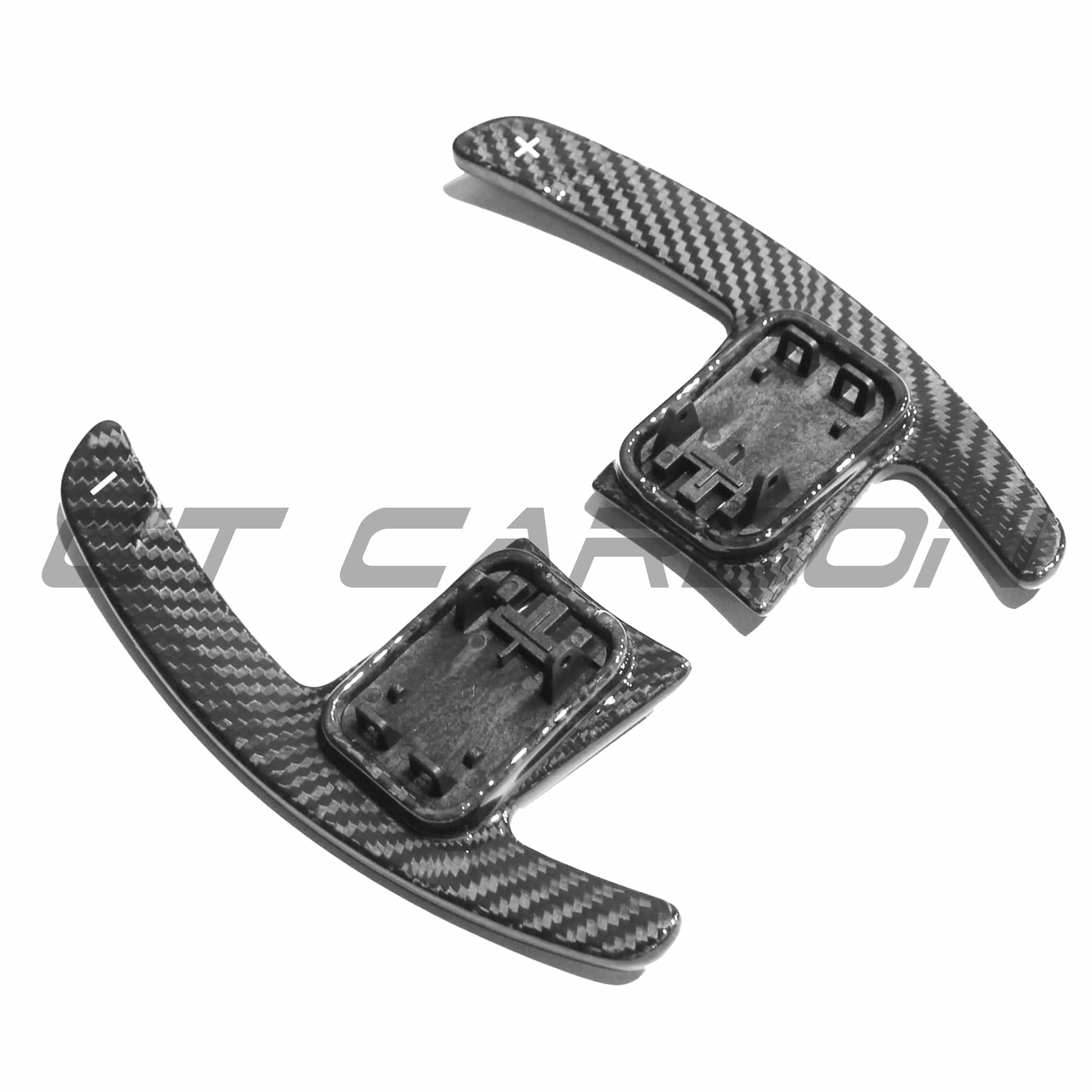 BMW GXX F40 Carbon Fibre Shifter Paddles by CT Carbon, lightweight racing-style accessories for enhanced driving control.